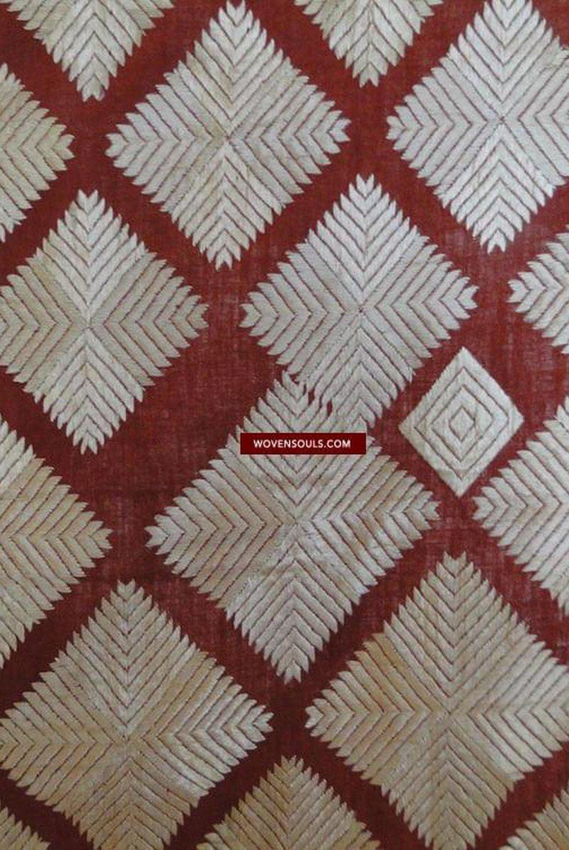 422 SOLD Old Chand Bagh Phulkari Silk Embroidery TExtile-WOVENSOULS-Antique-Vintage-Textiles-Art-Decor