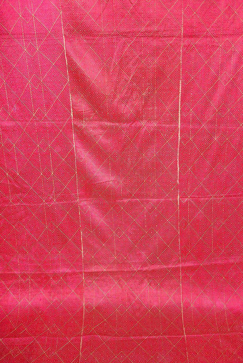 423 Pink Thirma Phulkari Bagh Silk Embroidery Textile-WOVENSOULS-Antique-Vintage-Textiles-Art-Decor