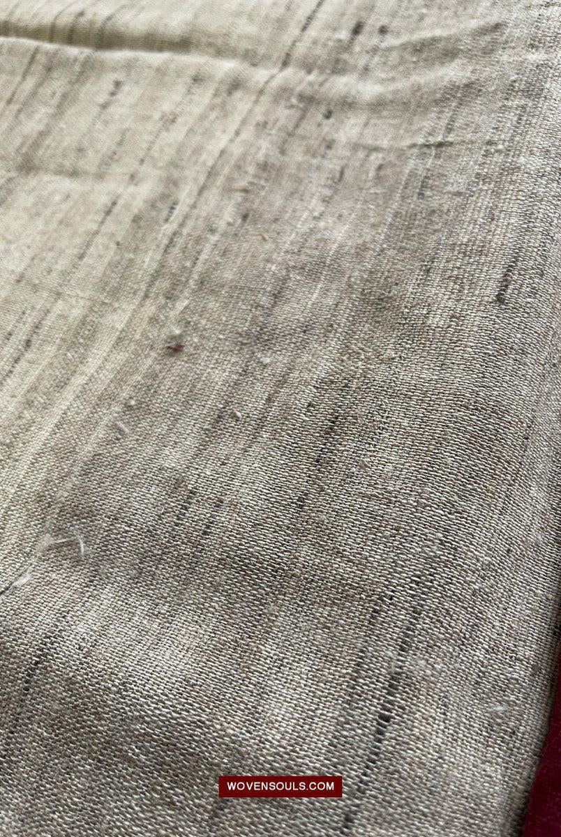 433-A Orissa Tribal Koraput Kotpad Stole Shawl - with Raw Silk-WOVENSOULS-Antique-Vintage-Textiles-Art-Decor