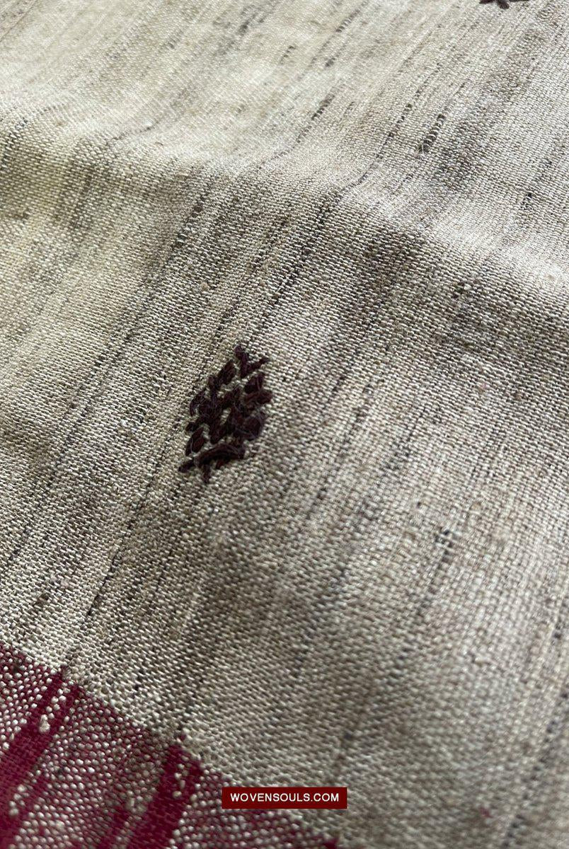433-A Orissa Tribal Koraput Kotpad Stole Shawl - with Raw Silk-WOVENSOULS-Antique-Vintage-Textiles-Art-Decor