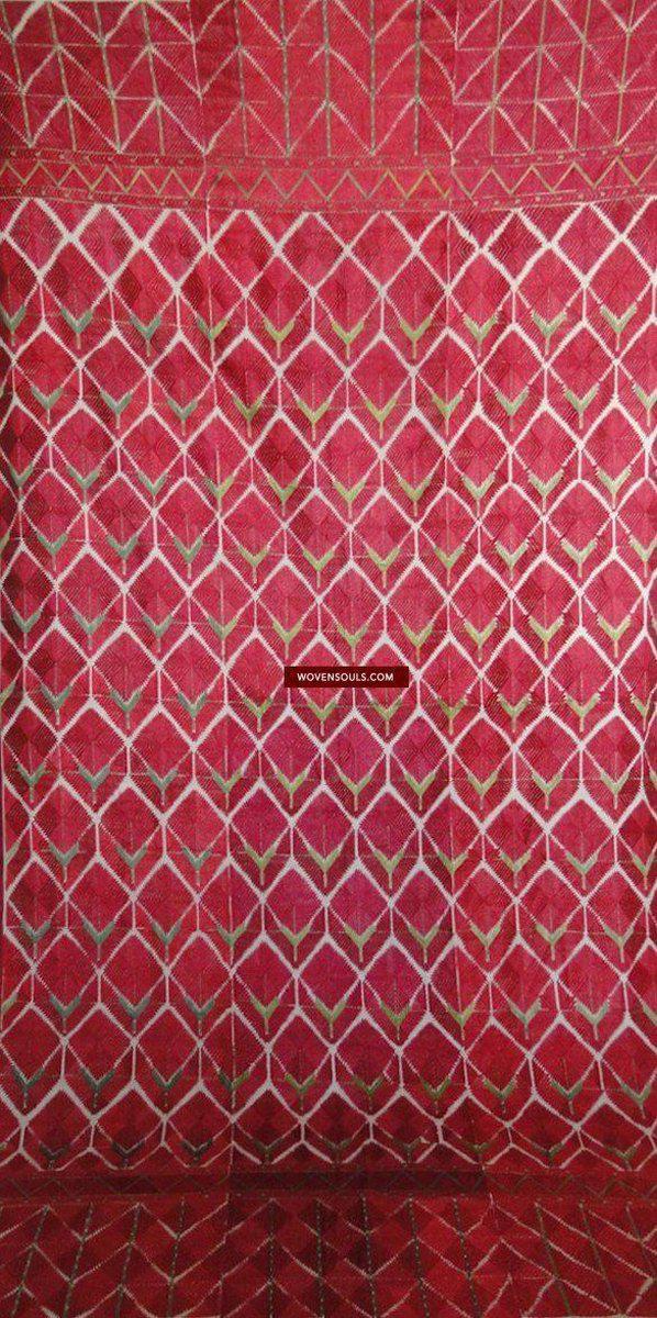 446 Superb Antique Thirma Bagh Phulkari Textile-WOVENSOULS-Antique-Vintage-Textiles-Art-Decor