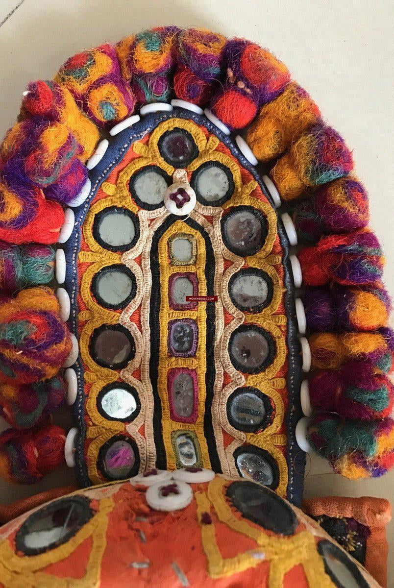 455 VENDU vintage Indhoni Brodé Pot Holder-WOVENSOULS-Antique-Vintage-Textiles-Art-Décor