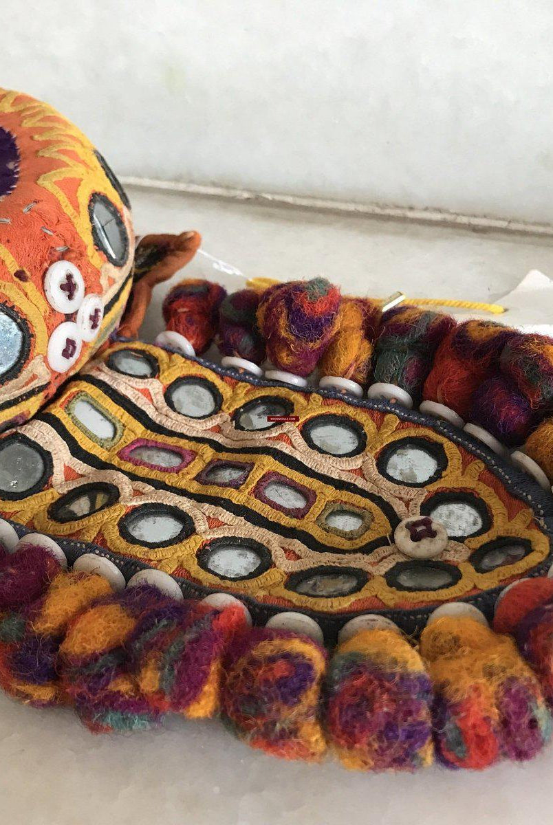 455 VENDU vintage Indhoni Brodé Pot Holder-WOVENSOULS-Antique-Vintage-Textiles-Art-Décor