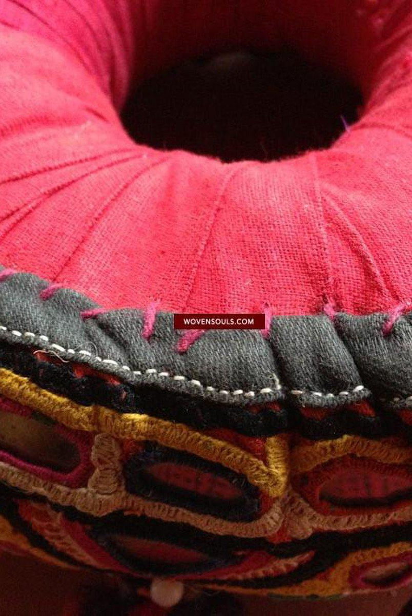 456 VENDU vintage Indhoni Brodé Pot Holder-WOVENSOULS-Antique-Vintage-Textiles-Art-Décor