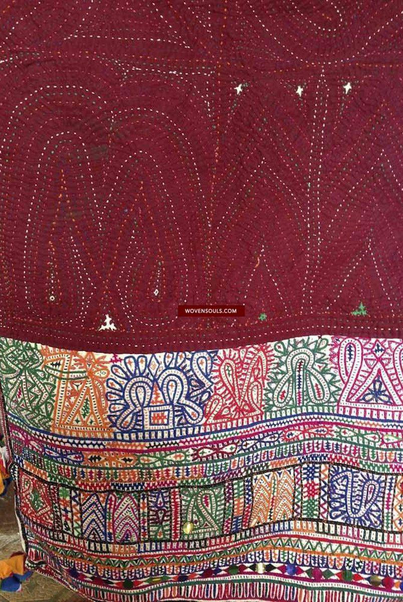 463 SOLD Large Sack Vintage Indian Tribal Textile with Embroidery-WOVENSOULS-Antique-Vintage-Textiles-Art-Decor