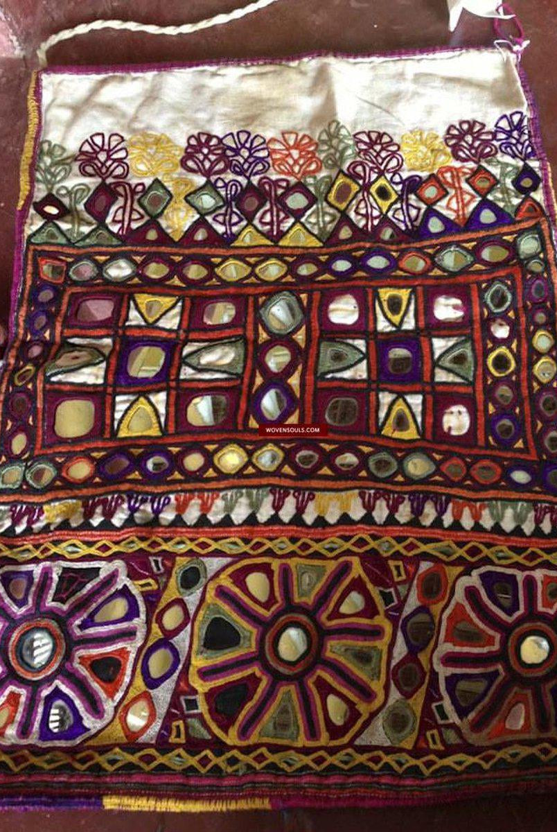 464 Vintage Dowry Bag-WOVENSOULS-Antique-Vintage-Textiles-Art-Decor