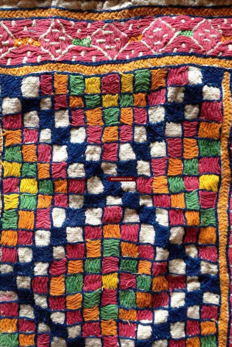 465 Vintage Panel Tribal Textile with Repair-WOVENSOULS-Antique-Vintage-Textiles-Art-Decor