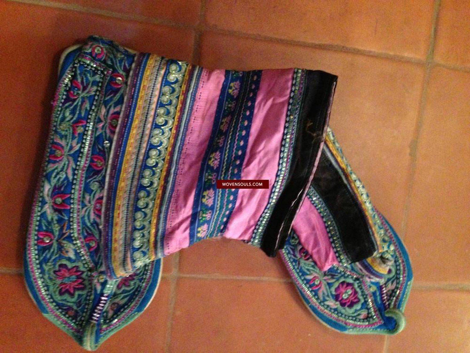 481 Vintage Embroidered Bridal Shoes - China Ethnic Minority-WOVENSOULS-Antique-Vintage-Textiles-Art-Decor