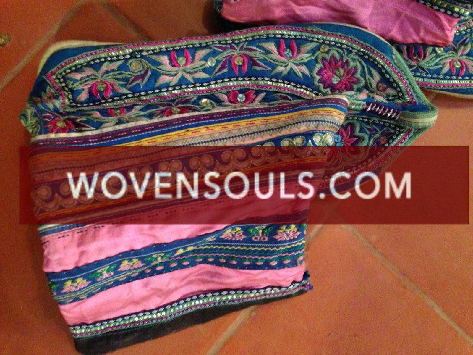 481 Vintage Embroidered Bridal Shoes - China Ethnic Minority-WOVENSOULS-Antique-Vintage-Textiles-Art-Decor