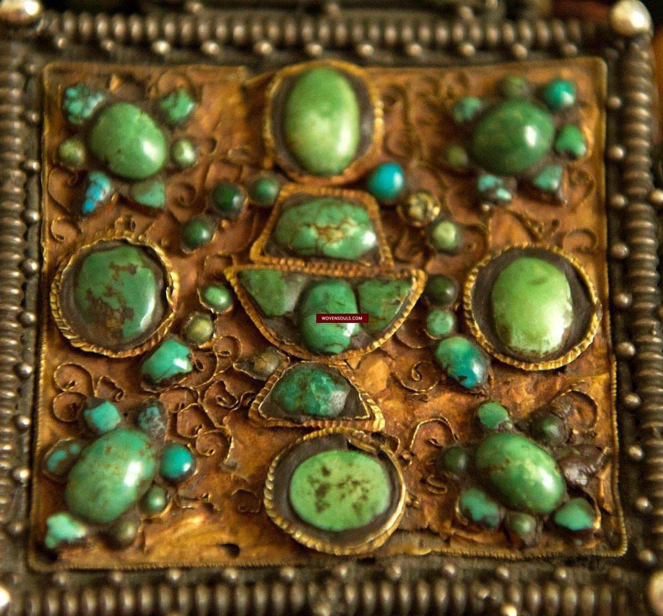 486 Old Tibetan Ghau with Amber Coral Necklace - Himalayan Jewelry-WOVENSOULS-Antique-Vintage-Textiles-Art-Decor