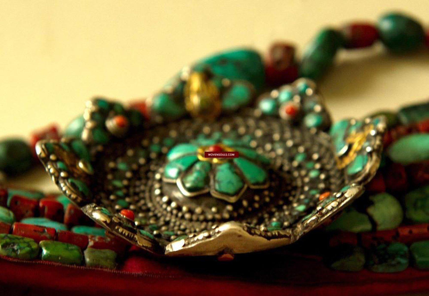 488 SOLD Old Body Ornament with a Tshoopze silver medallion-WOVENSOULS-Antique-Vintage-Textiles-Art-Decor