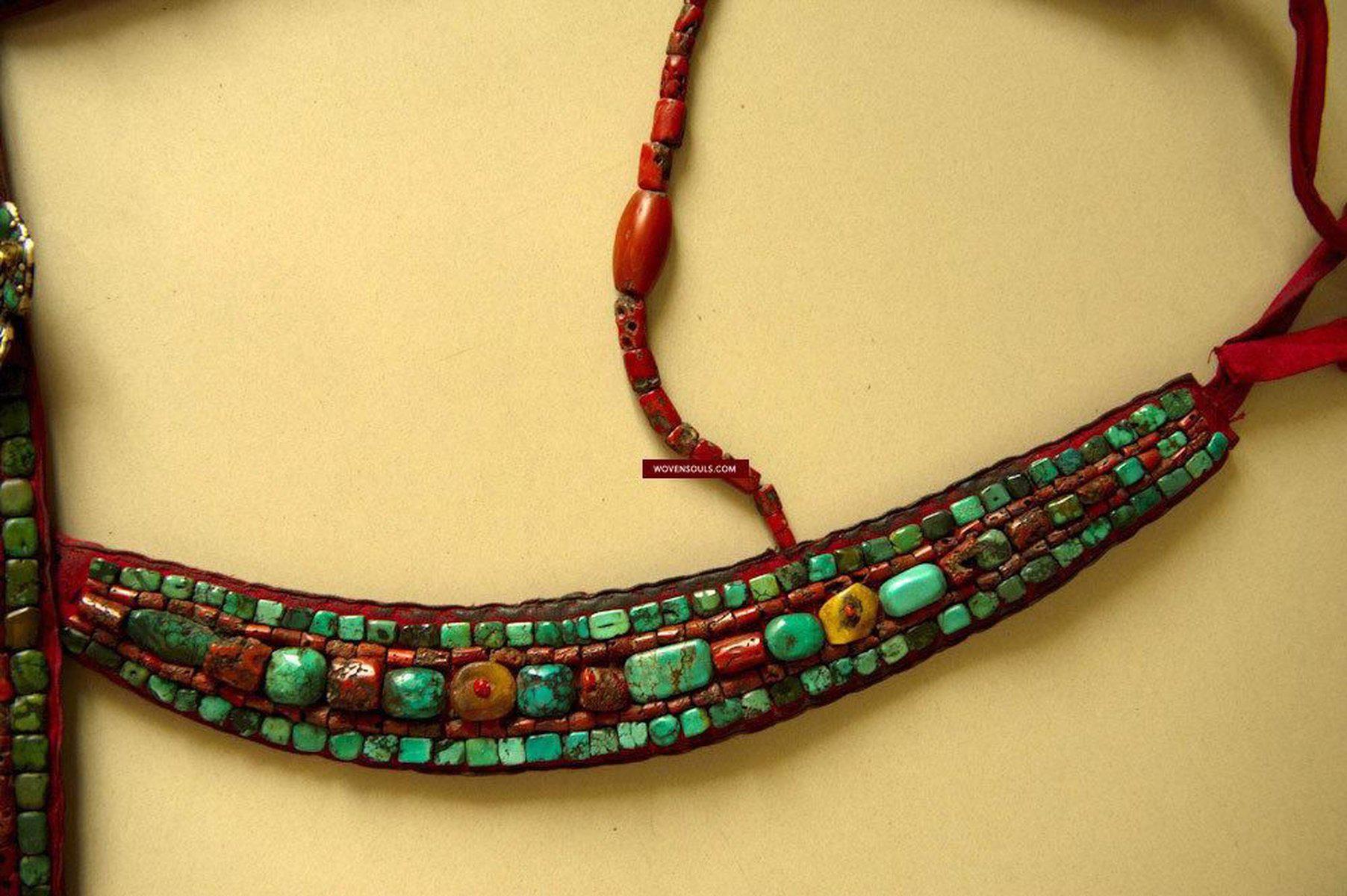 488 SOLD Old Body Ornament with a Tshoopze silver medallion-WOVENSOULS-Antique-Vintage-Textiles-Art-Decor