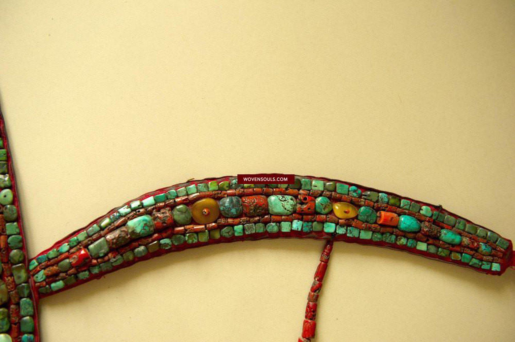 488 SOLD Old Body Ornament with a Tshoopze silver medallion-WOVENSOULS-Antique-Vintage-Textiles-Art-Decor