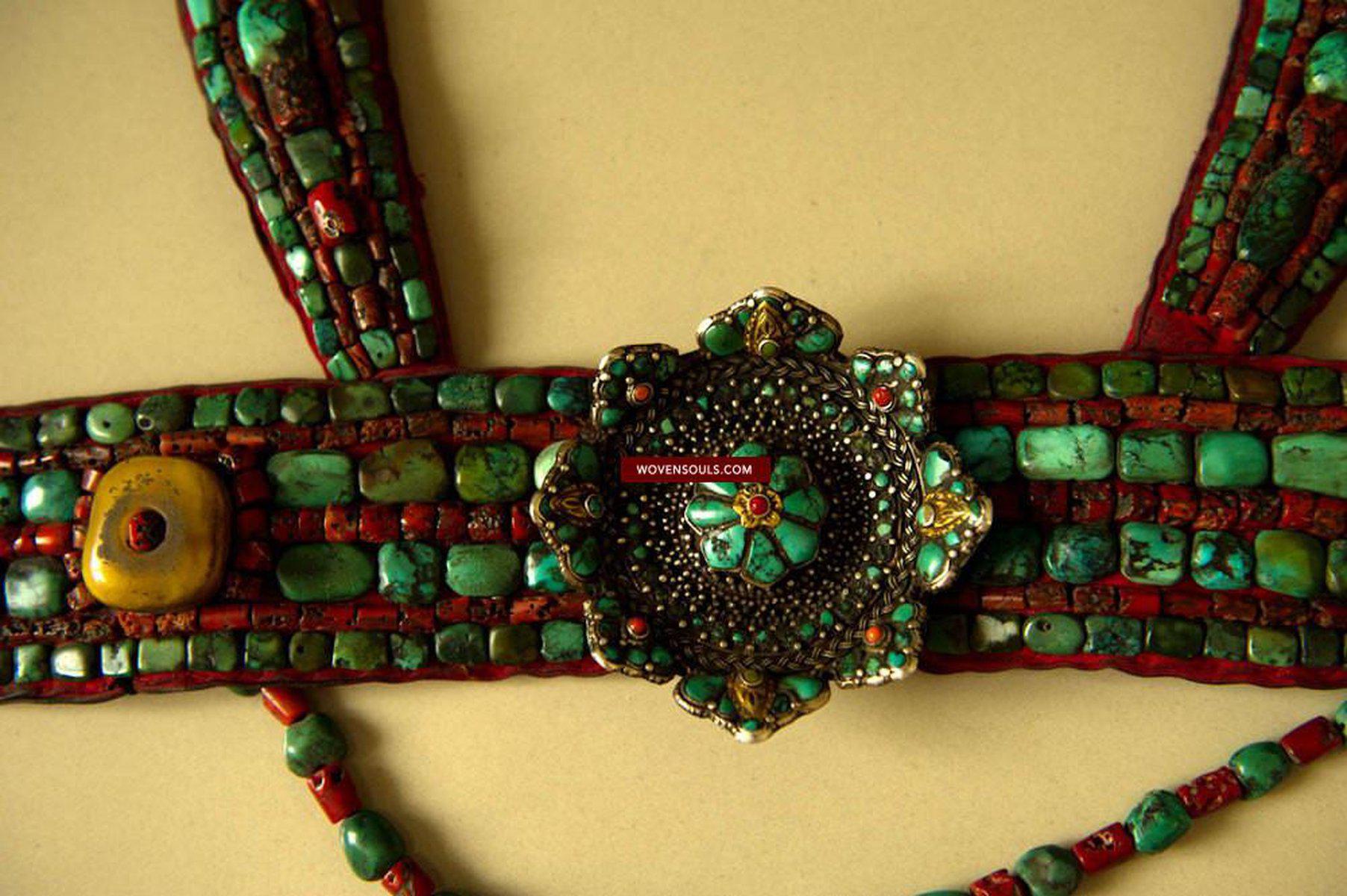 488 SOLD Old Body Ornament with a Tshoopze silver medallion-WOVENSOULS-Antique-Vintage-Textiles-Art-Decor