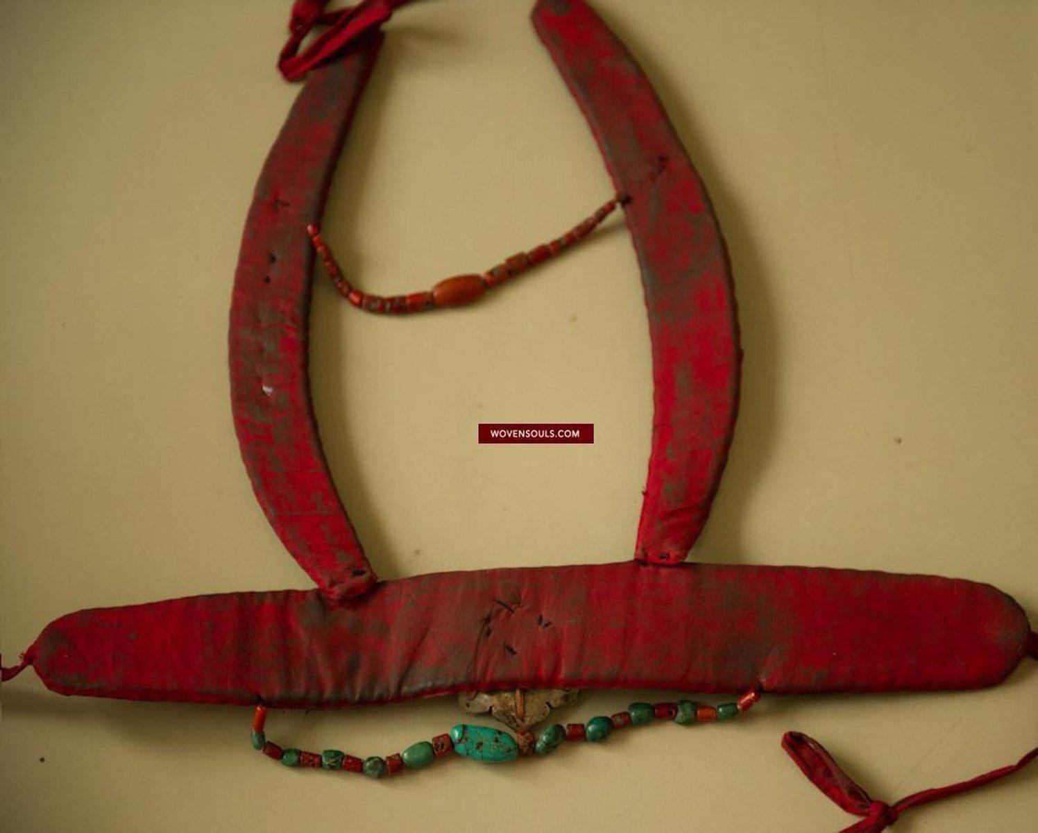 488 SOLD Old Body Ornament with a Tshoopze silver medallion-WOVENSOULS-Antique-Vintage-Textiles-Art-Decor