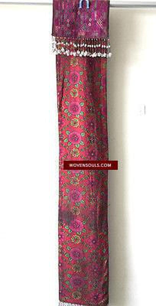 5002 Swat Valley Scarf with Embroidery and Rare Beaded Tassels-WOVENSOULS-Antique-Vintage-Textiles-Art-Decor