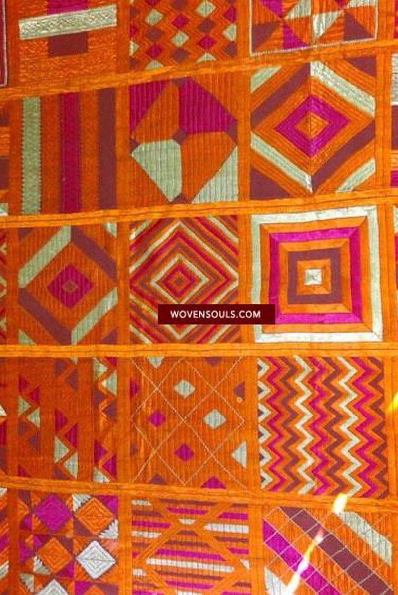 505 Bawan Bagh Phulkari Textile Antique Indian Textile-WOVENSOULS-Antique-Vintage-Textiles-Art-Decor