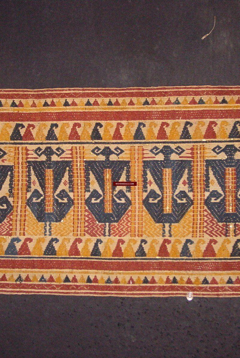 509 Antique Tatibin - Long Tampan Shipcloth 1800s-WOVENSOULS-Antique-Vintage-Textiles-Art-Decor