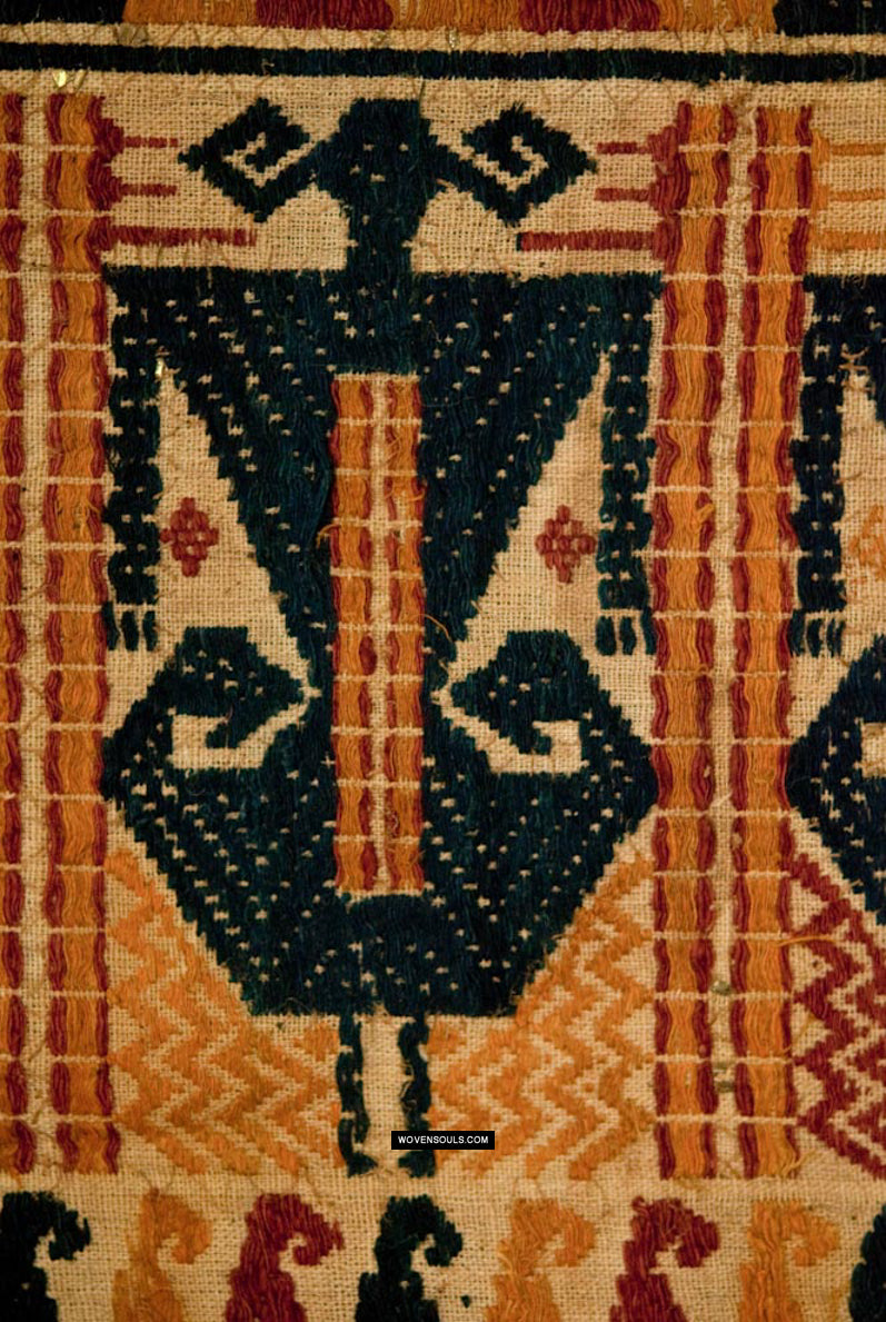 509 Antique Tatibin - Long Tampan Shipcloth 1800s-TEXTILE - Museum-quality Decor & Ethnographic Art Gallery
