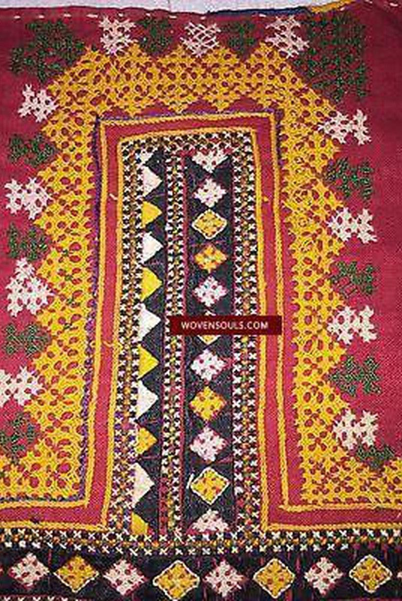 5156 Semi Antique Sind SIndh Thar Embroidery on Handwoven cotton-WOVENSOULS-Antique-Vintage-Textiles-Art-Decor