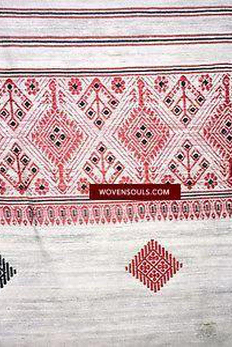 5168 White Handwoven Silk Wrap Shawl Assam-WOVENSOULS-Antique-Vintage-Textiles-Art-Decor