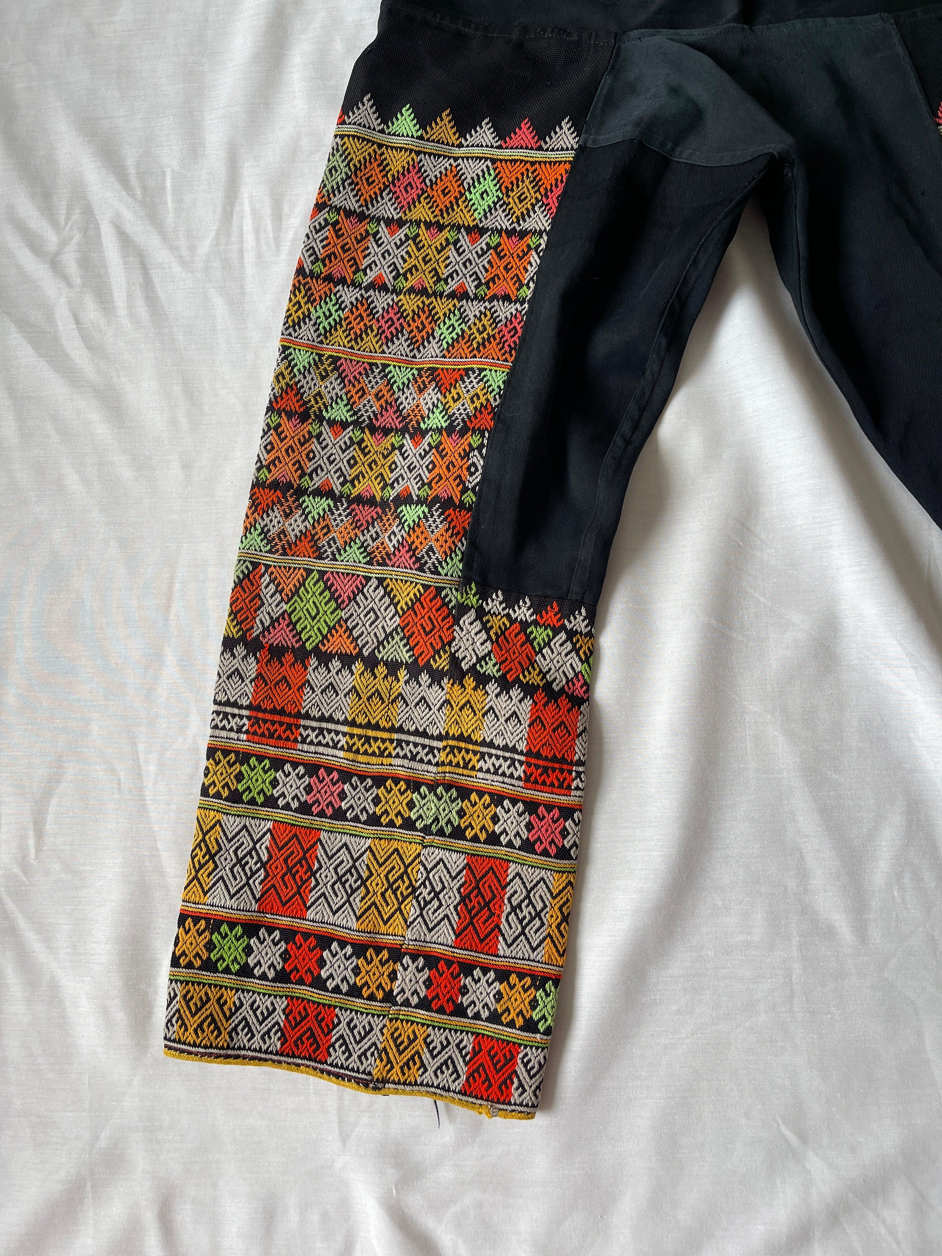 5171 Vintage Yao Tribal Pants with Embroidery-WOVENSOULS Antique Textiles & Art Gallery