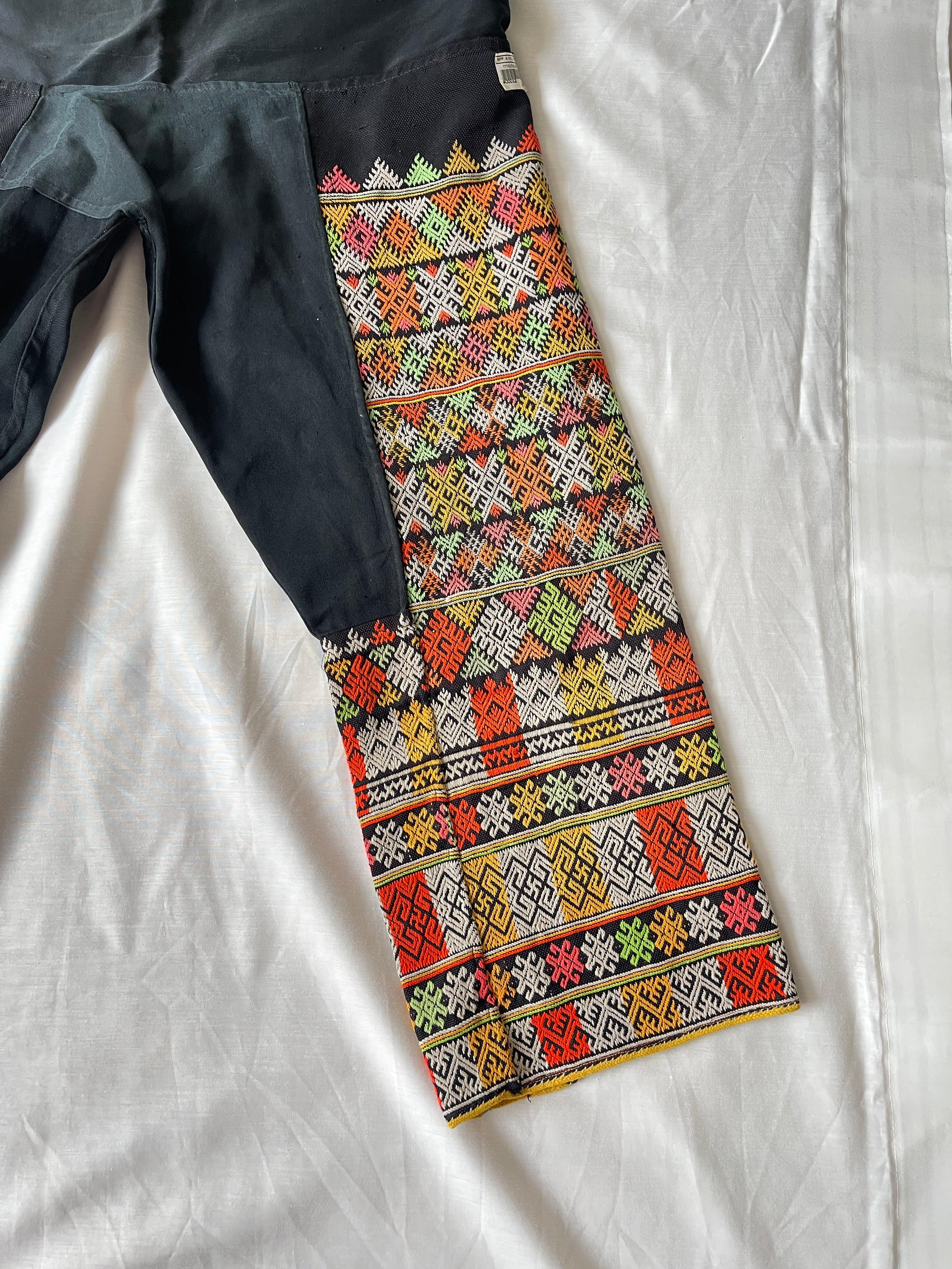 5171 Vintage Yao Tribal Pants with Embroidery-WOVENSOULS Antique Textiles & Art Gallery