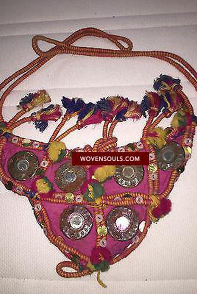 5179 Antique Animal Headdress-WOVENSOULS-Antique-Vintage-Textiles-Art-Decor