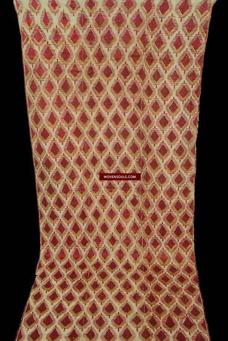 518 SOLD - Old Paan Thirma Phulkari Embroidery Shawl - Textile Art from Punjab-WOVENSOULS-Antique-Vintage-Textiles-Art-Decor