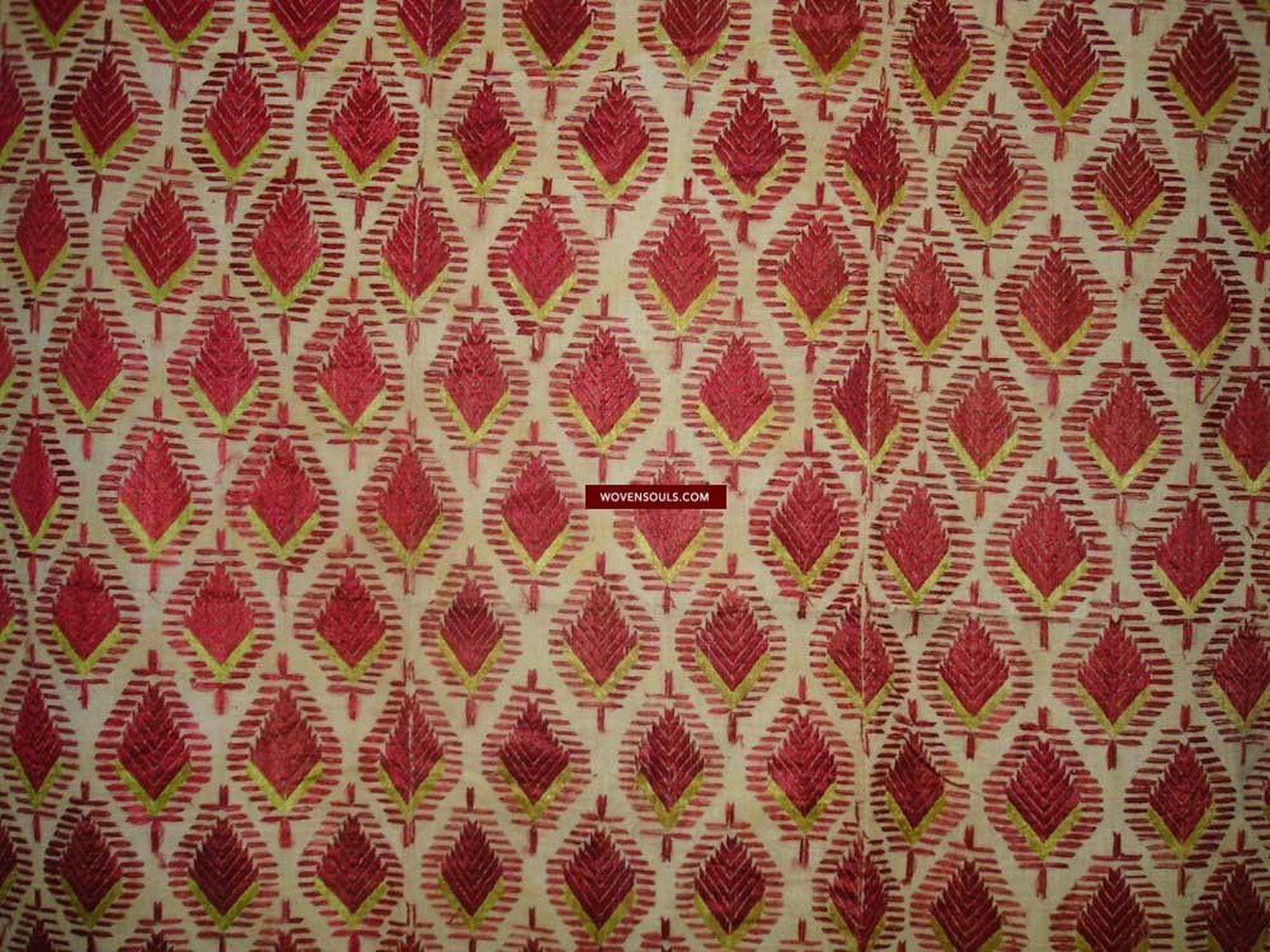 518 SOLD - Old Paan Thirma Phulkari Embroidery Shawl - Textile Art from Punjab-WOVENSOULS-Antique-Vintage-Textiles-Art-Decor