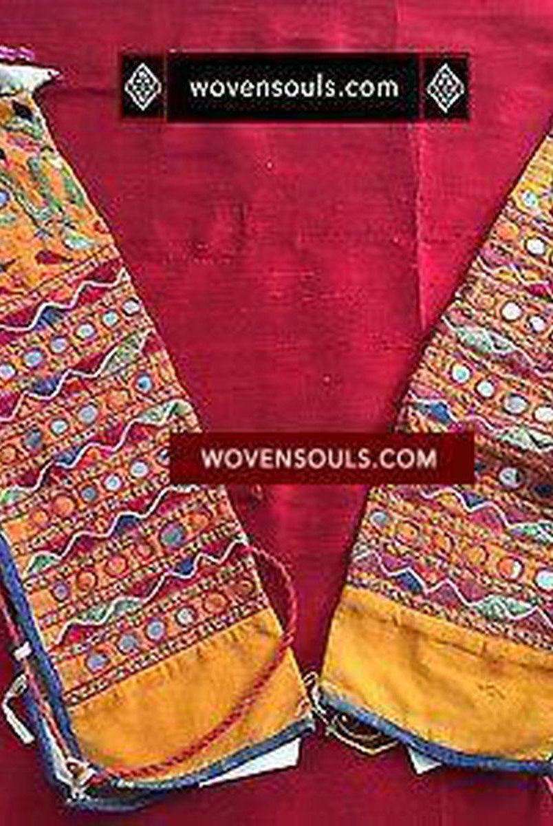 5180 460 SOLD Rare Vintage Textile Covers for Bullock Horns - ANimal Headdress-WOVENSOULS-Antique-Vintage-Textiles-Art-Decor