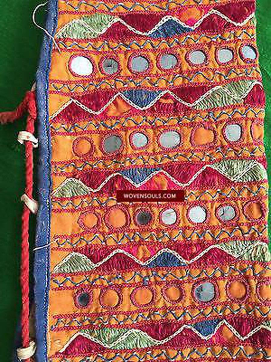 5180 460 SOLD Rare Vintage Textile Covers for Bullock Horns - ANimal Headdress-WOVENSOULS-Antique-Vintage-Textiles-Art-Decor