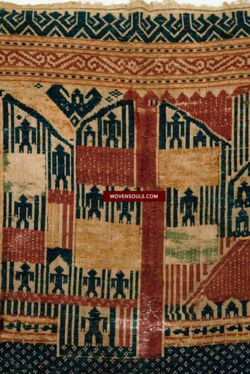 521 Antique Tampan Ship Cloth with Gorgeous Colors and superb Story-WOVENSOULS-Antique-Vintage-Textiles-Art-Decor