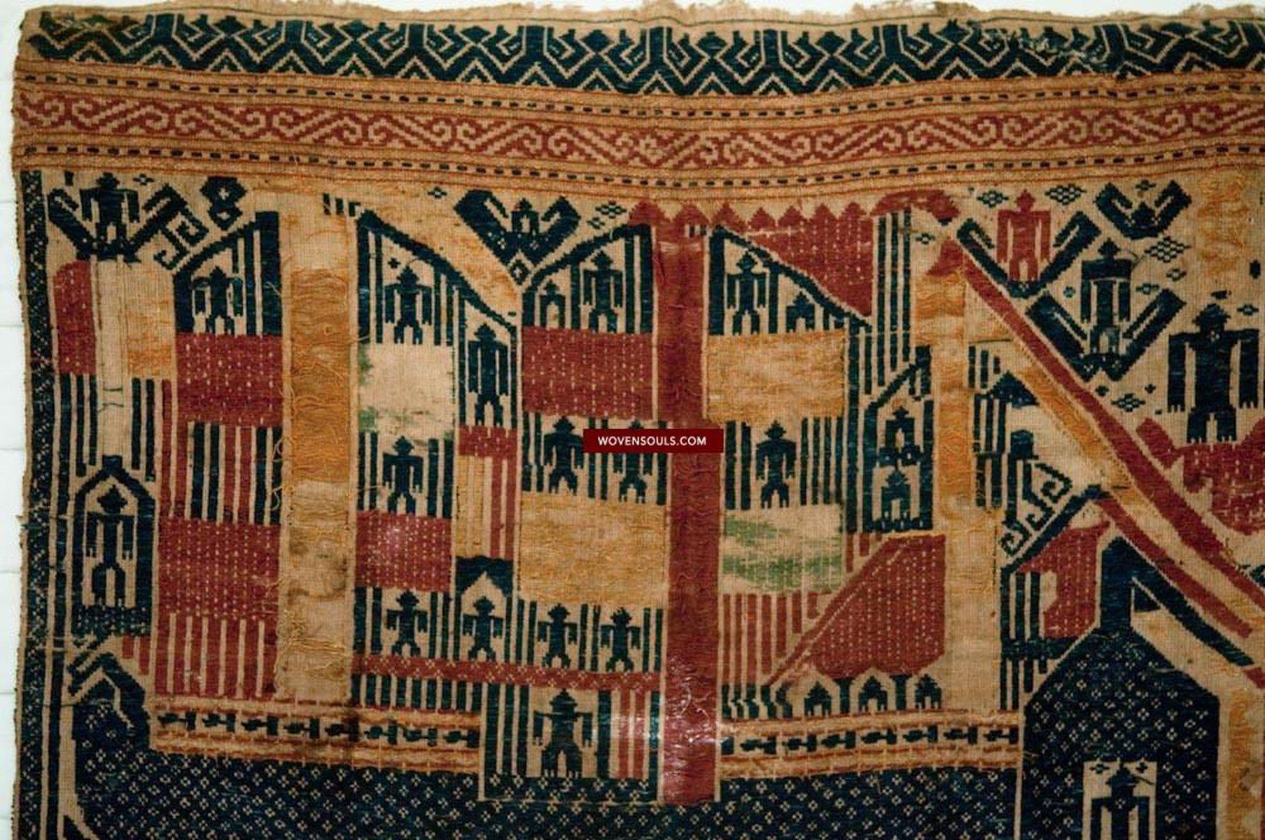 521 Antique Tampan Ship Cloth with Gorgeous Colors and superb Story-WOVENSOULS-Antique-Vintage-Textiles-Art-Decor