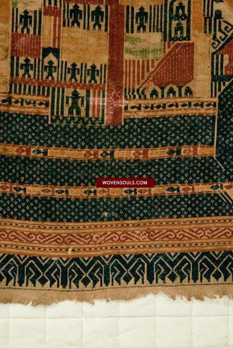 521 Antique Tampan Ship Cloth with Gorgeous Colors and superb Story-WOVENSOULS-Antique-Vintage-Textiles-Art-Decor