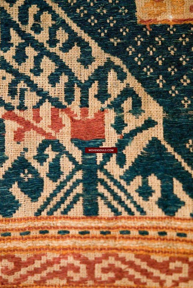 521 Antique Tampan Ship Cloth with Gorgeous Colors and superb Story-WOVENSOULS-Antique-Vintage-Textiles-Art-Decor