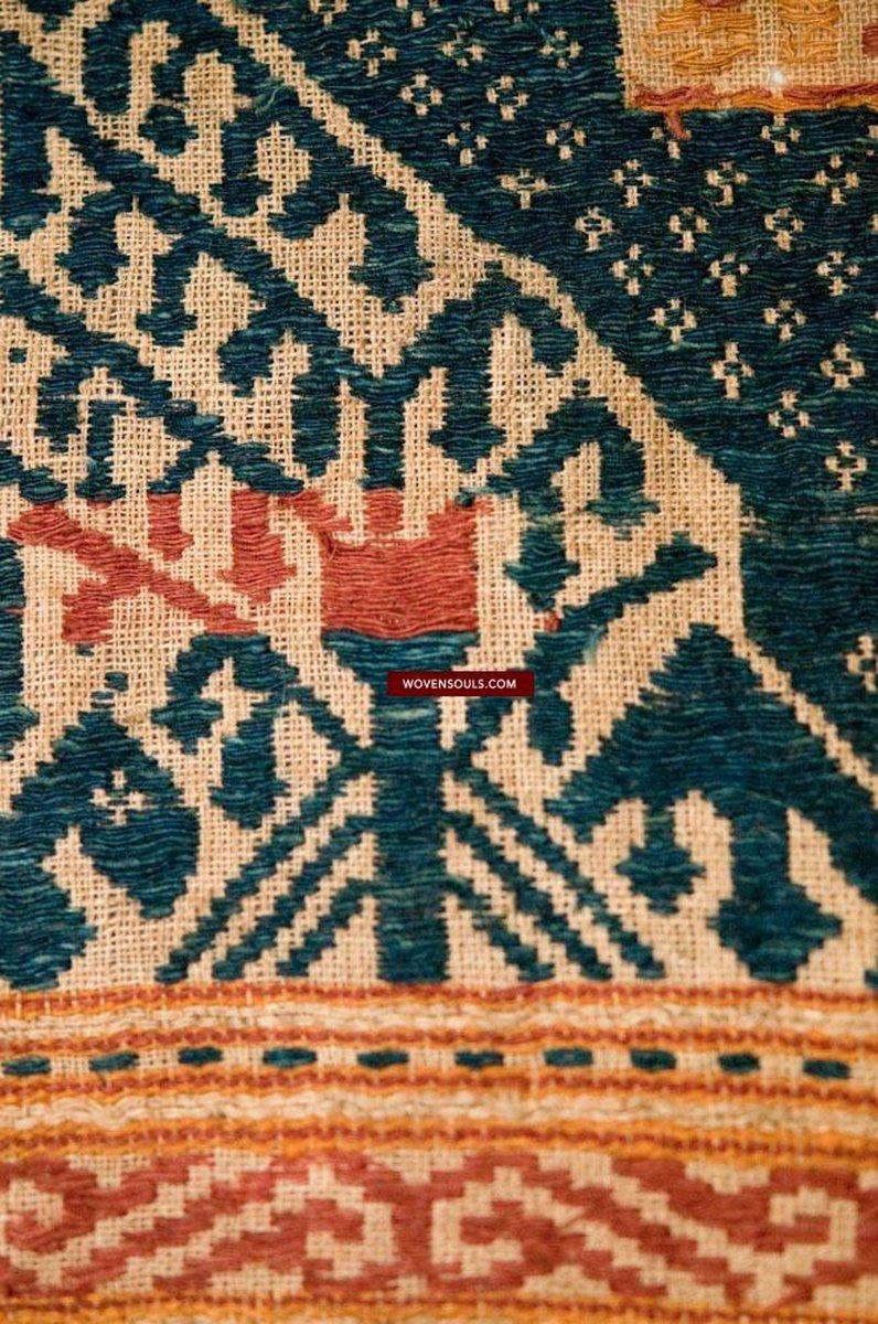 521 Antique Tampan Ship Cloth with Gorgeous Colors and superb Story-WOVENSOULS-Antique-Vintage-Textiles-Art-Decor