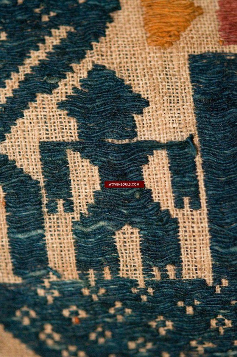 521 Antique Tampan Ship Cloth with Gorgeous Colors and superb Story-WOVENSOULS-Antique-Vintage-Textiles-Art-Decor