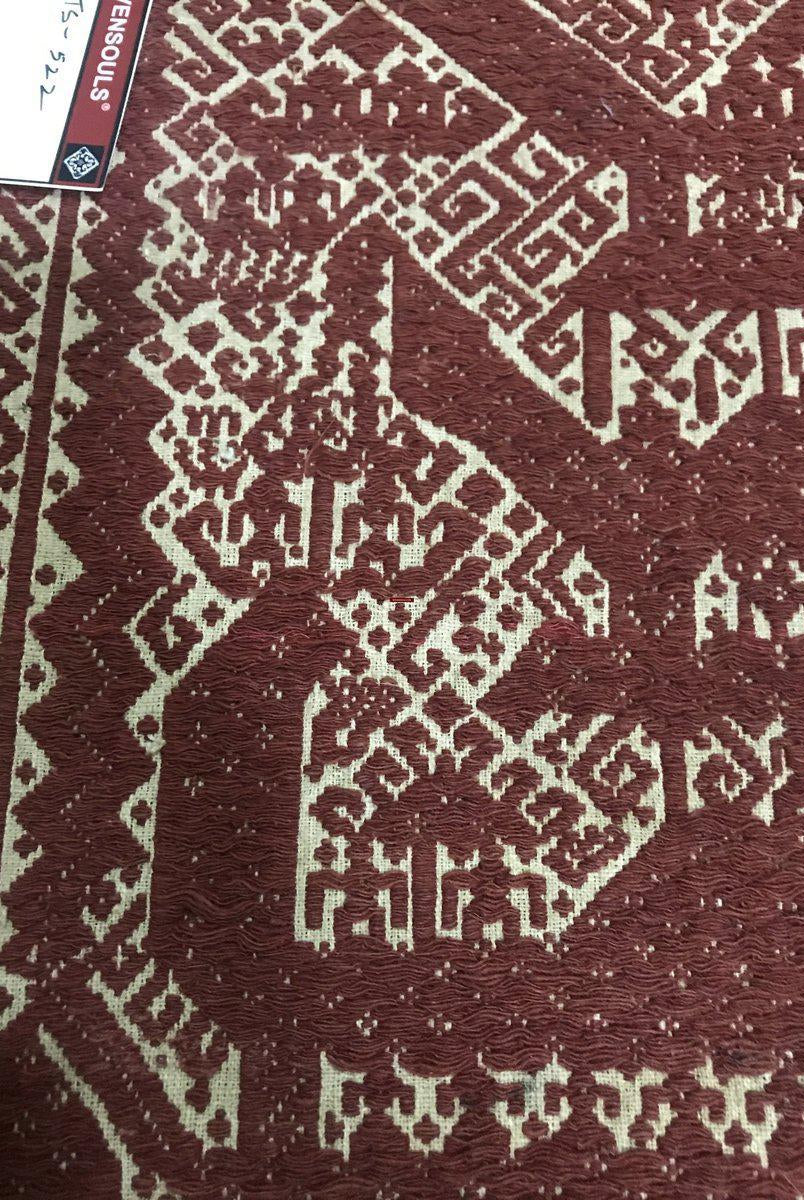 522 Old Tampan Ship Cloth with Superb Drawing-WOVENSOULS-Antique-Vintage-Textiles-Art-Decor
