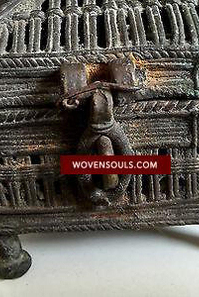 5229 Dokra Metal Tribal Box, Odisha India SOLD-WOVENSOULS-Antique-Vintage-Textiles-Art-Decor