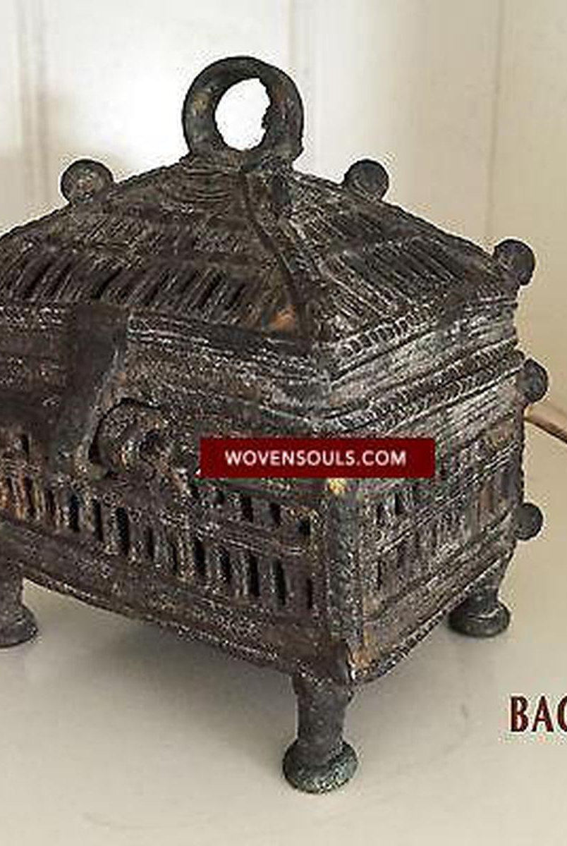 5229 Dokra Metal Tribal Box, Odisha India SOLD-WOVENSOULS-Antique-Vintage-Textiles-Art-Decor