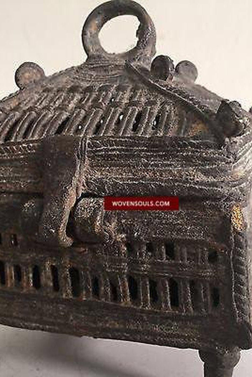 5229 Dokra Metal Tribal Box, Odisha India SOLD-WOVENSOULS-Antique-Vintage-Textiles-Art-Decor
