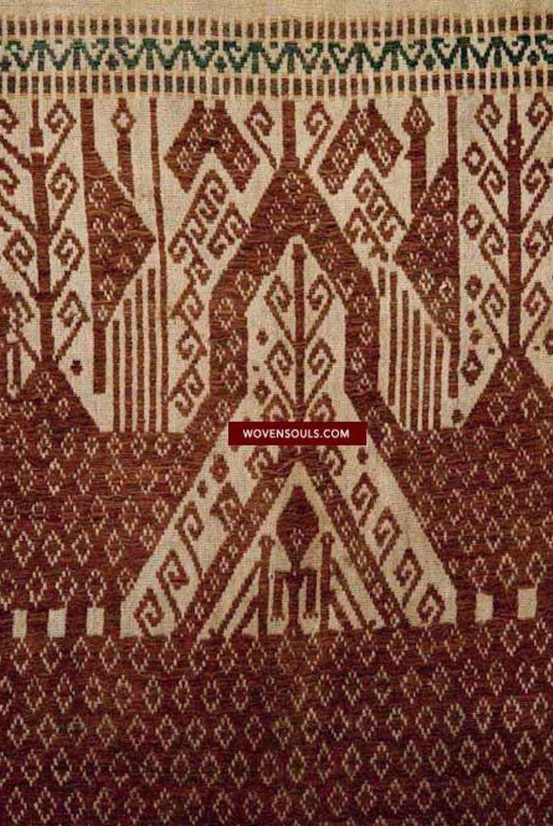 526 RARE Antique Sumatran Tampan Ship cloth Textile Art-WOVENSOULS-Antique-Vintage-Textiles-Art-Decor