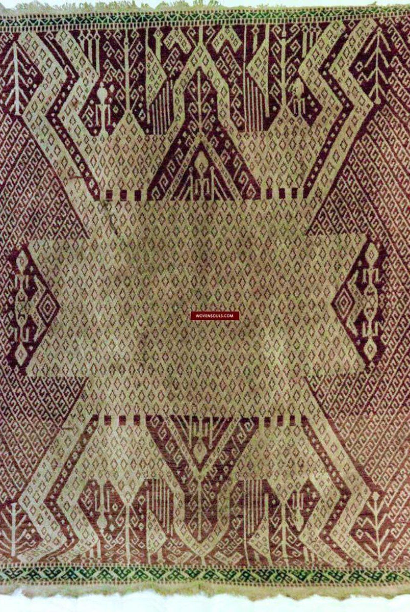526 RARE Antique Sumatran Tampan Ship cloth Textile Art-WOVENSOULS-Antique-Vintage-Textiles-Art-Decor