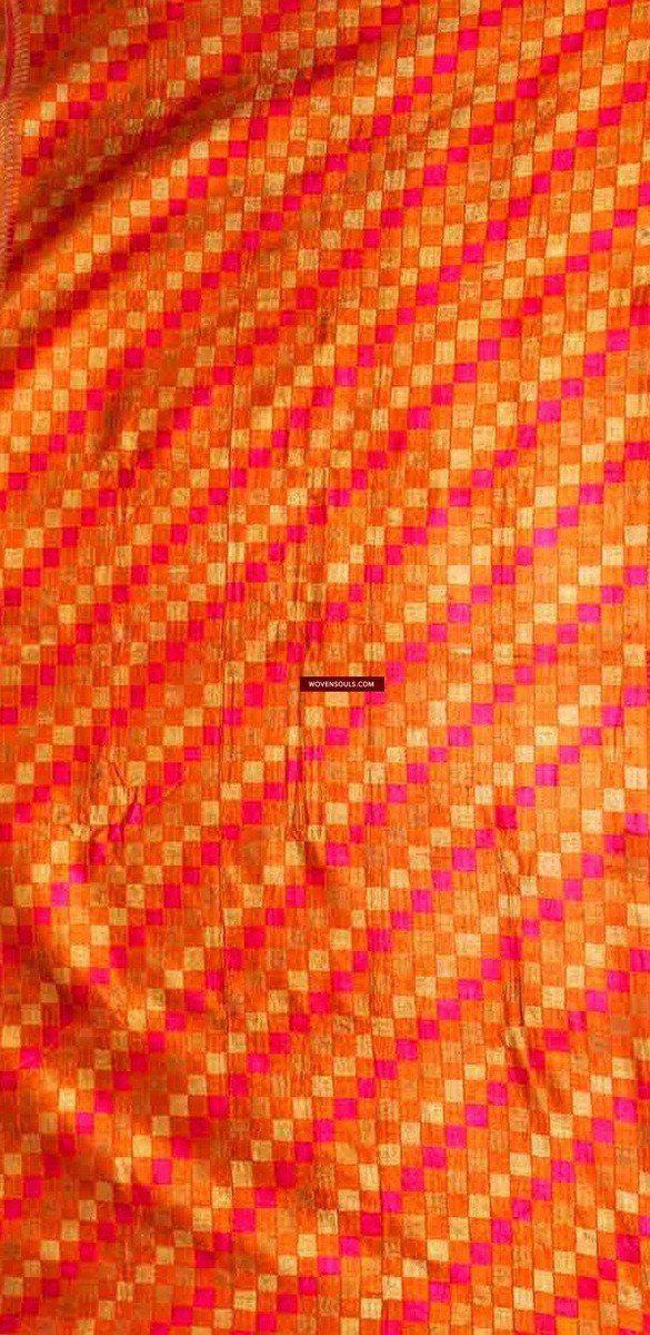 543 Checkerboard Phulkari Bagh with Gorgeous colors-WOVENSOULS-Antique-Vintage-Textiles-Art-Decor
