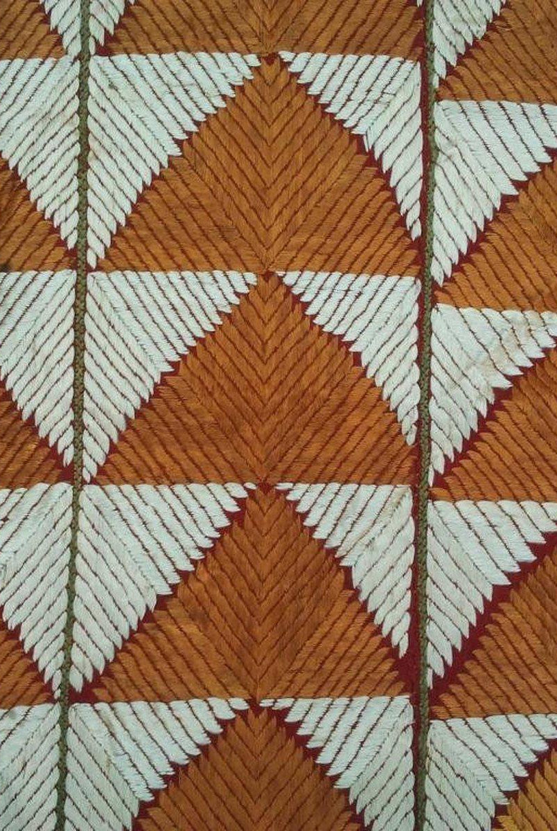 547 Old Phulkari Bagh in White & Gold Motifs-WOVENSOULS-Antique-Vintage-Textiles-Art-Decor