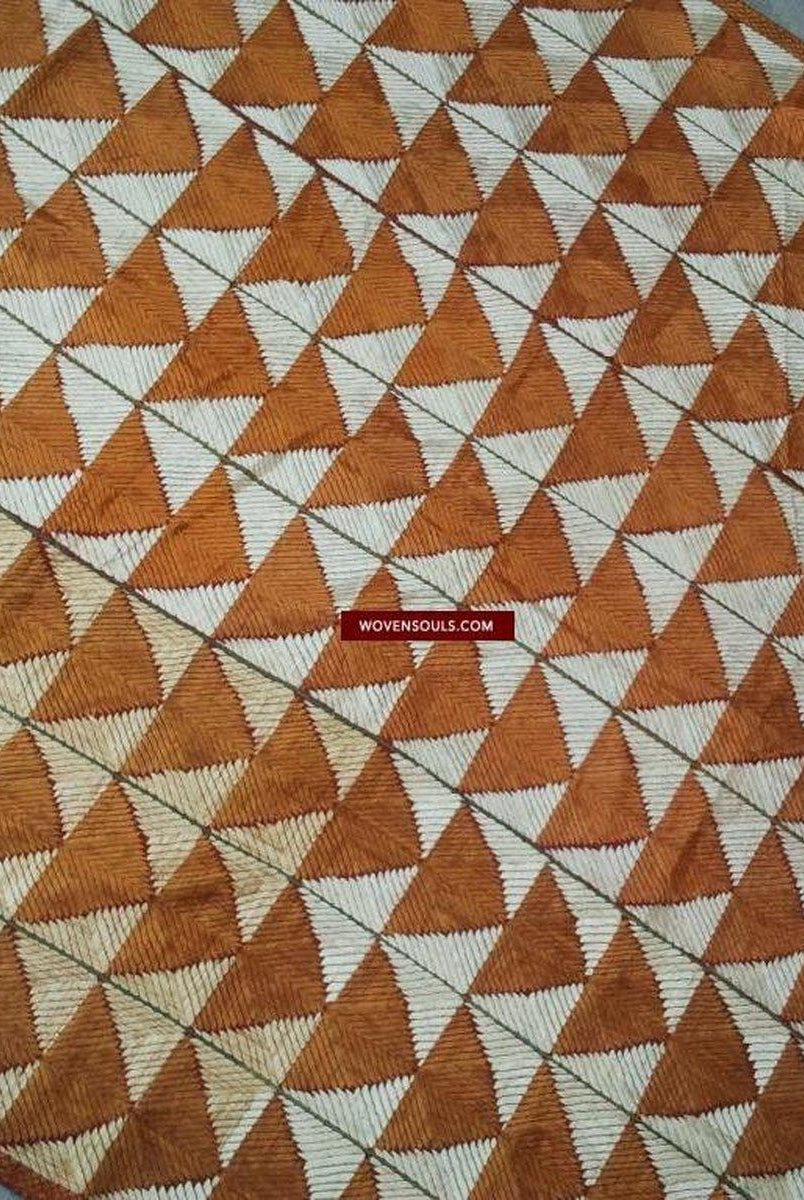 547 Old Phulkari Bagh in White & Gold Motifs-WOVENSOULS-Antique-Vintage-Textiles-Art-Decor
