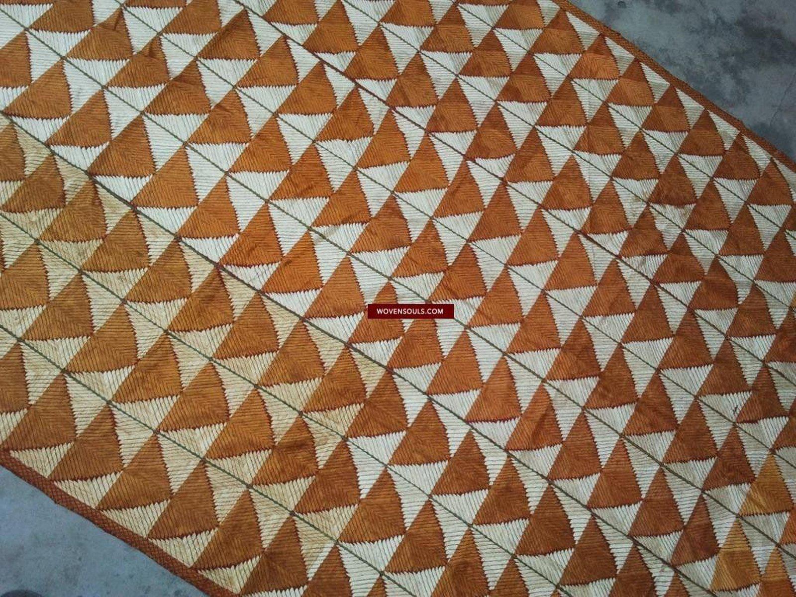 547 Old Phulkari Bagh in White & Gold Motifs-WOVENSOULS-Antique-Vintage-Textiles-Art-Decor