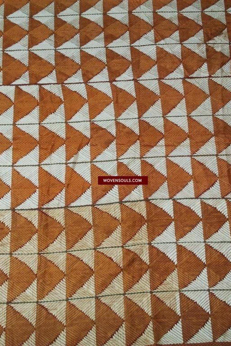 547 Old Phulkari Bagh in White & Gold Motifs-WOVENSOULS-Antique-Vintage-Textiles-Art-Decor