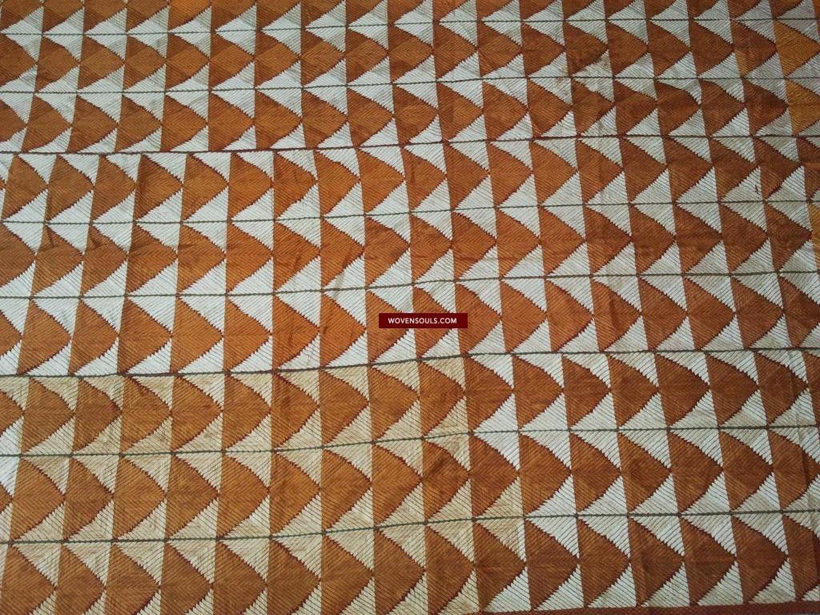 547 Old Phulkari Bagh in White & Gold Motifs-WOVENSOULS-Antique-Vintage-Textiles-Art-Decor